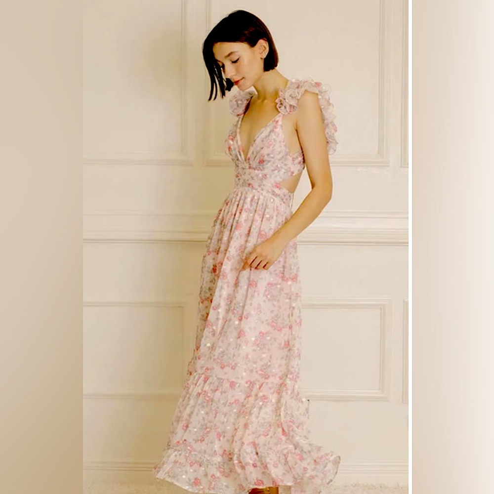 NWT floral romantic maxi dress size small